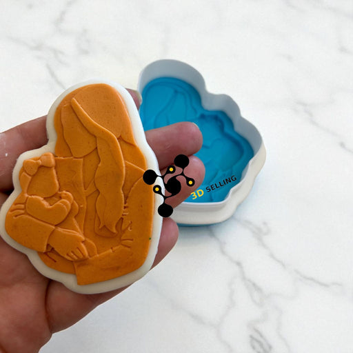 Selling3D Casa, arredamento e bricolage:Articoli per cucina e bar:Accessori per pasticceria:Altro accessori per pasticceria Mamma con Neonata stampo in 3D 8.5cm