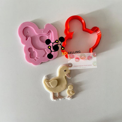 SELLING3D Casa, arredamento e bricolage:Articoli per cucina e bar:Accessori per pasticceria:Altro accessori per pasticceria Mamma paperella tagliabiscotti in 3D 8.5cm