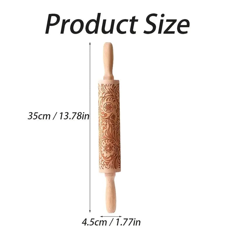 Mattarello decorativo in legno naturale 35cm - 3d Selling