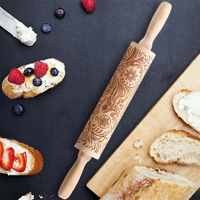 Mattarello decorativo in legno naturale 35cm - 3d Selling