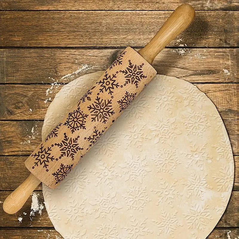 Mattarello decorativo in legno naturale Natalizio Mod3 - 3d Selling