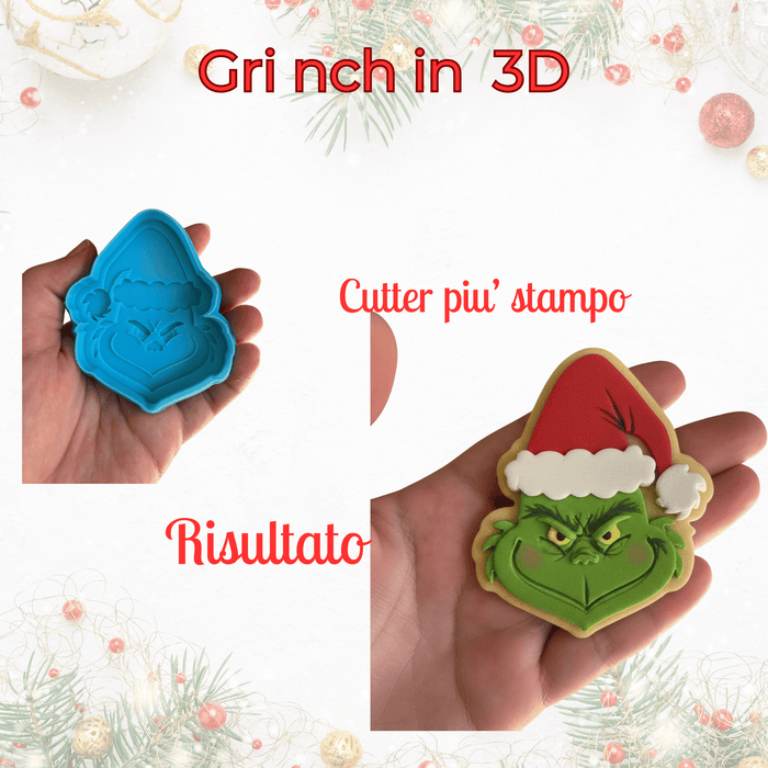 SELLING3D Casa, arredamento e bricolage:Articoli per cucina e bar:Accessori per pasticceria:Altro accessori per pasticceria Omino Verde Natalizio 3D – Cutter con Stampo in Rilievo