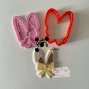 Orecchie coniglio con fiocco effetto 3D 8.5cm - 3d Selling