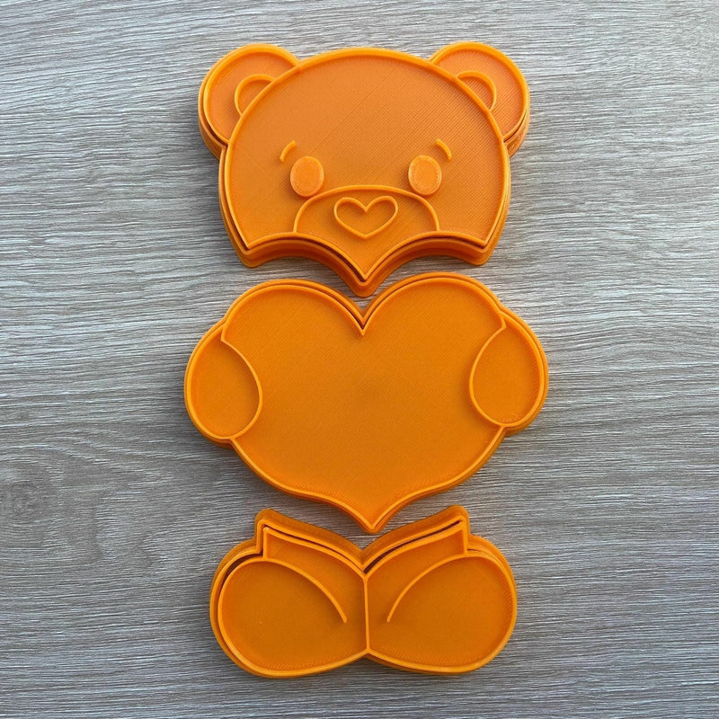 Orsetto con cuore scomponibile 3 pezzi 10cm - 3d Selling