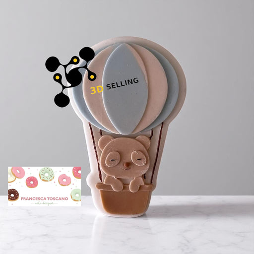 SELLING3D Casa, arredamento e bricolage:Articoli per cucina e bar:Accessori per pasticceria:Altro accessori per pasticceria Orsetto su mongolfiera stampo in 3D