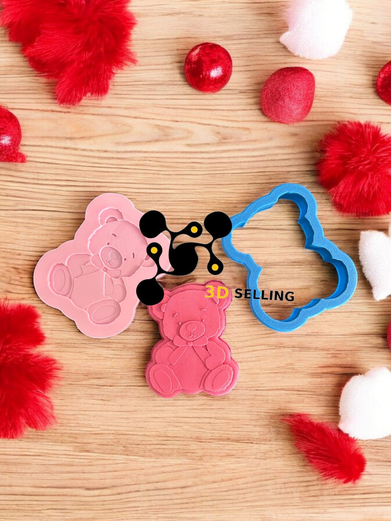 Orso con fiocco in rilievo effetto 3D - 3d Selling