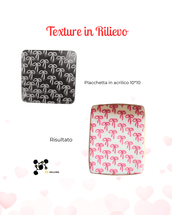 SELLING3D Casa, arredamento e bricolage:Articoli per cucina e bar:Accessori per pasticceria:Altro accessori per pasticceria Pattern in rilievo in acrilico Mod Fiocchi