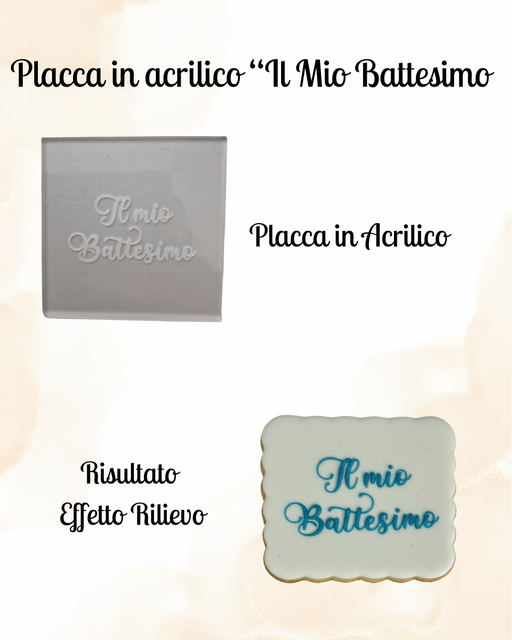 SELLING3D Casa, arredamento e bricolage:Articoli per cucina e bar:Accessori per pasticceria:Altro accessori per pasticceria Placca in Acrilico “Il Mio Battesimo” 9 cm – Effetto Rilievo
