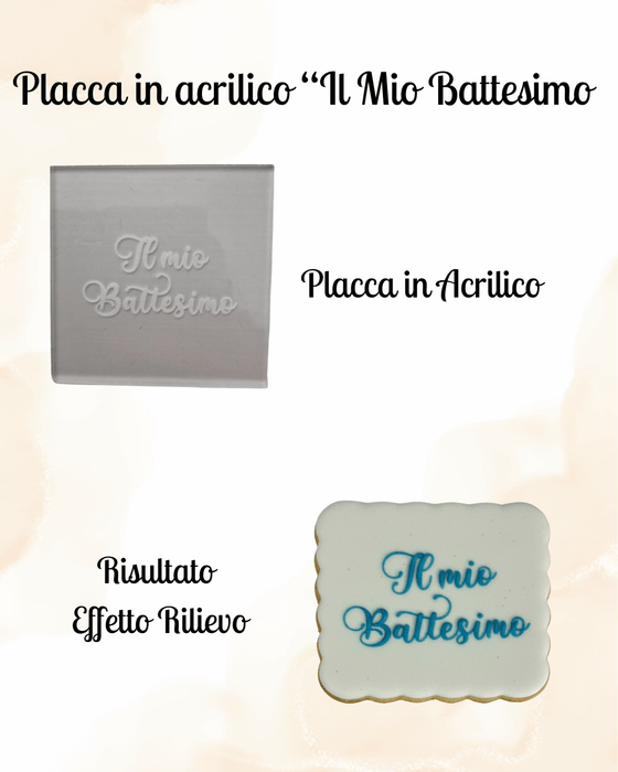 SELLING3D Casa, arredamento e bricolage:Articoli per cucina e bar:Accessori per pasticceria:Altro accessori per pasticceria Placca in Acrilico “Il Mio Battesimo” 9 cm – Effetto Rilievo