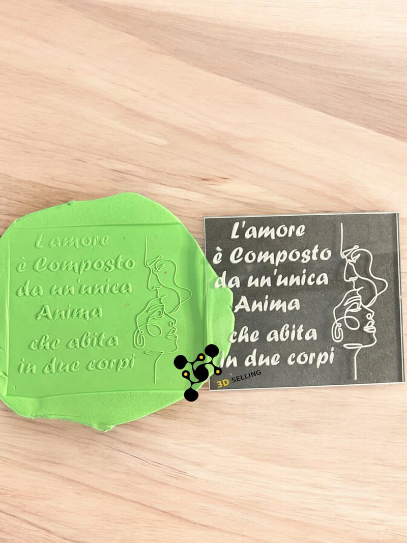 Placca in acrilico Line Art in rilievo 10*10 - 3d Selling