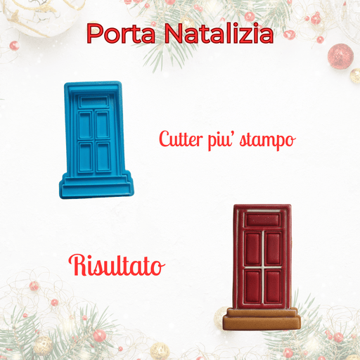 SELLING3D Casa, arredamento e bricolage:Articoli per cucina e bar:Accessori per pasticceria:Altro accessori per pasticceria Porta Natalizia – Stampo ad Incisione con Cutter