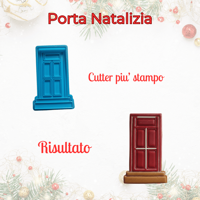 SELLING3D Casa, arredamento e bricolage:Articoli per cucina e bar:Accessori per pasticceria:Altro accessori per pasticceria Porta Natalizia – Stampo ad Incisione con Cutter