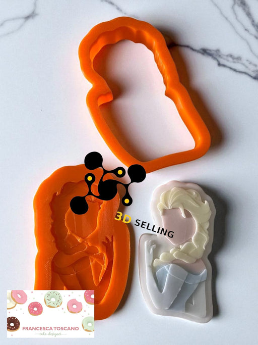 Selling3D Casa, arredamento e bricolage:Articoli per cucina e bar:Accessori per pasticceria:Altro accessori per pasticceria Principessa Mod1 cutter in 3D 8cm