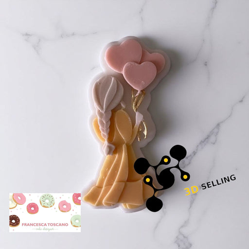 SELLING3D Casa, arredamento e bricolage:Articoli per cucina e bar:Accessori per pasticceria:Altro accessori per pasticceria Ragazza con cuori stampo in 3D