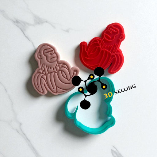 SELLING3D Casa, arredamento e bricolage:Articoli per cucina e bar:Accessori per pasticceria:Altro accessori per pasticceria Scimpanzini Bananini cookie cutter
