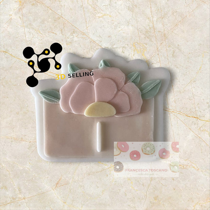 SELLING3D Casa, arredamento e bricolage:Articoli per cucina e bar:Accessori per pasticceria:Altro accessori per pasticceria Segnaposto con fiori in 3D 8cm