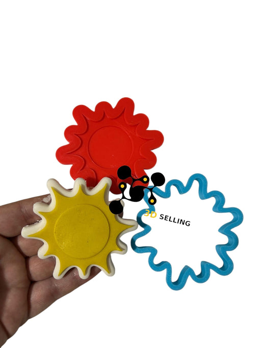 SELLING3D Casa, arredamento e bricolage:Articoli per cucina e bar:Accessori per pasticceria:Altro accessori per pasticceria Sole cutter in 3D 8cm