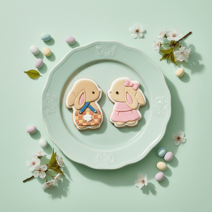 SELLING3D Casa, arredamento e bricolage:Articoli per cucina e bar:Accessori per pasticceria:Altro accessori per pasticceria Stampi coppia coniglietti Mod2 – Cutter  3D Pasqua