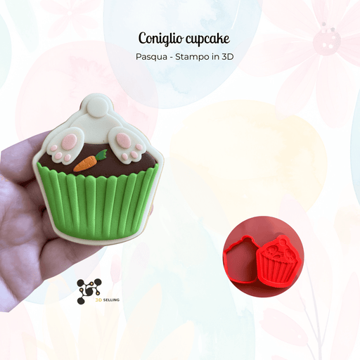 SELLING3D Casa, arredamento e bricolage:Articoli per cucina e bar:Accessori per pasticceria:Altro accessori per pasticceria Stampo  Coniglio Cupcake – Cutter  3D Pasqua