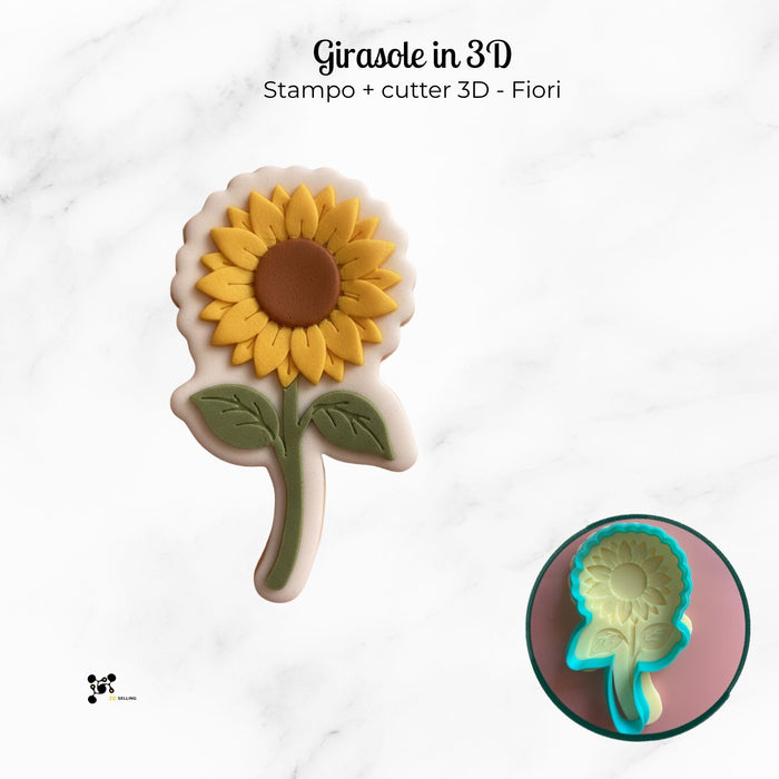 SELLING3D Casa, arredamento e bricolage:Articoli per cucina e bar:Accessori per pasticceria:Altro accessori per pasticceria Stampo Girasole – Cutter  3D