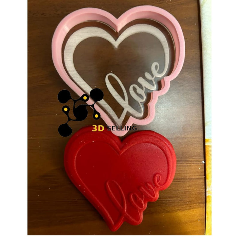 Stampo in acrilico cuore love - 3d Selling