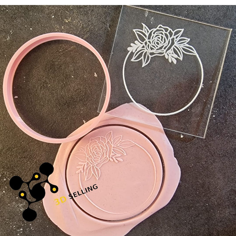 Stampo in acrilico + cutter conice con rosa - 3d Selling