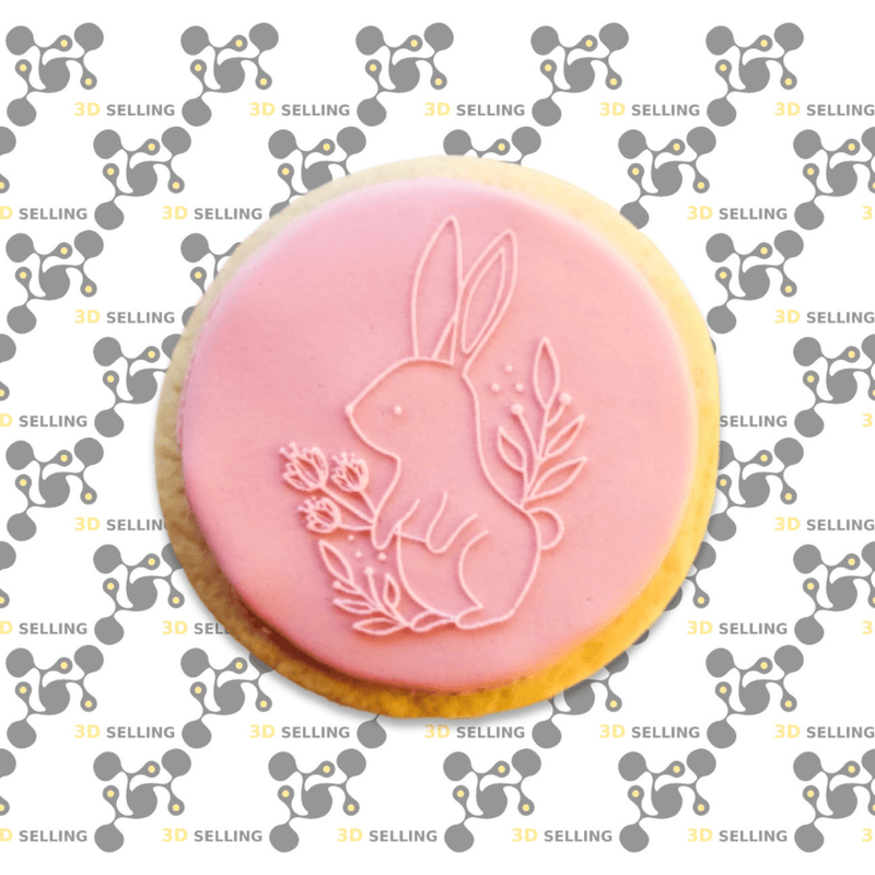 Stampo in acrilico + cutter coniglietto con fiori - 3d Selling