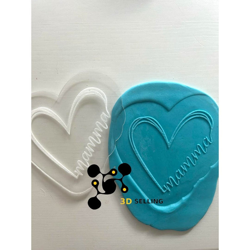 Stampo in acrilico + cutter Mamma con cuore - 3d Selling