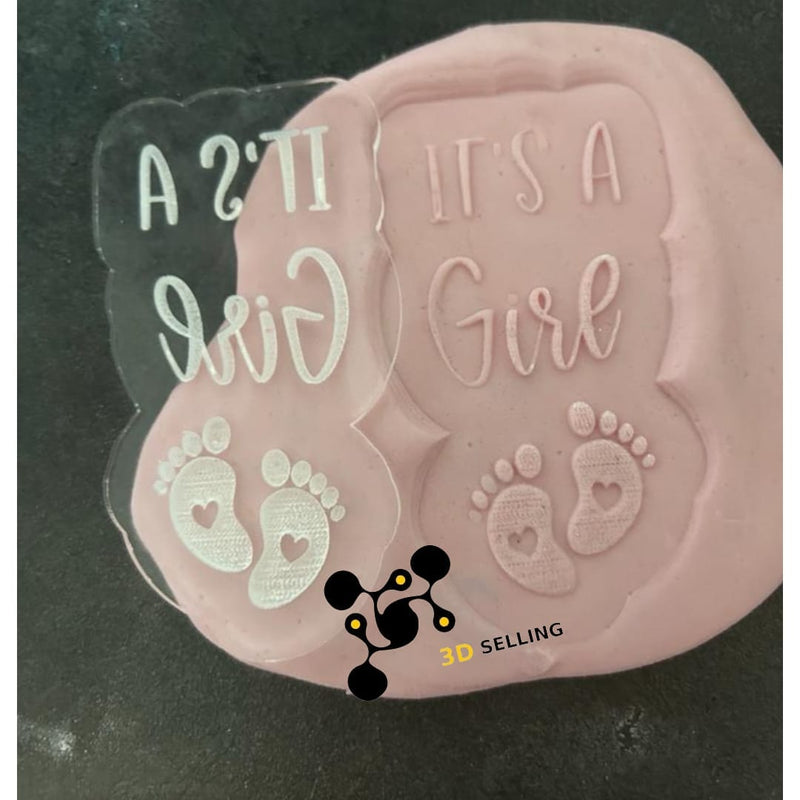 Stampo + cutter in acrilico Its a Girl - 3d Selling