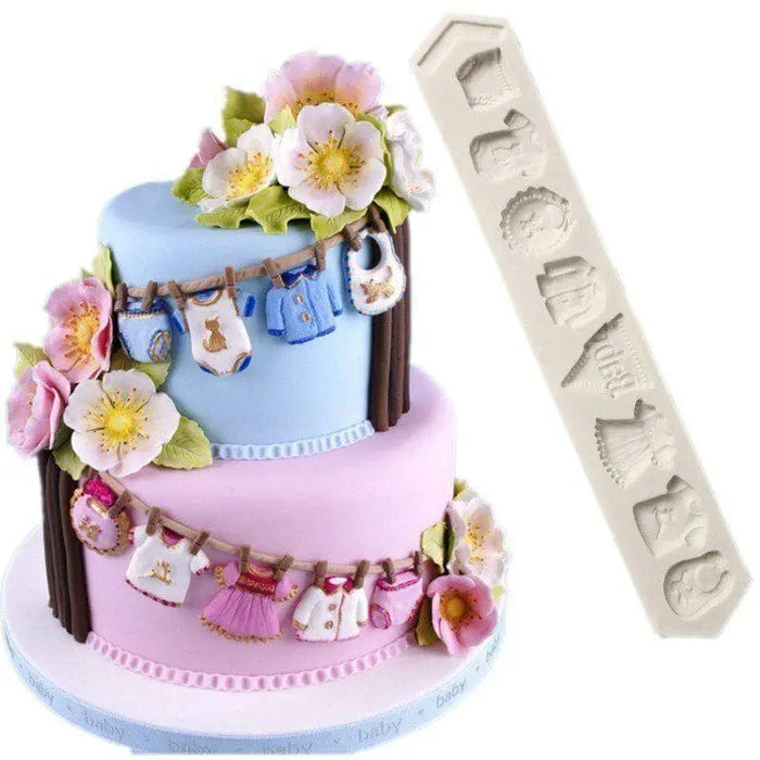 Selling3D Casa, arredamento e bricolage:Articoli per cucina e bar:Accessori per pasticceria:Altro accessori per pasticceria Stampo in silicone abiti bimbi ideale per baby shower