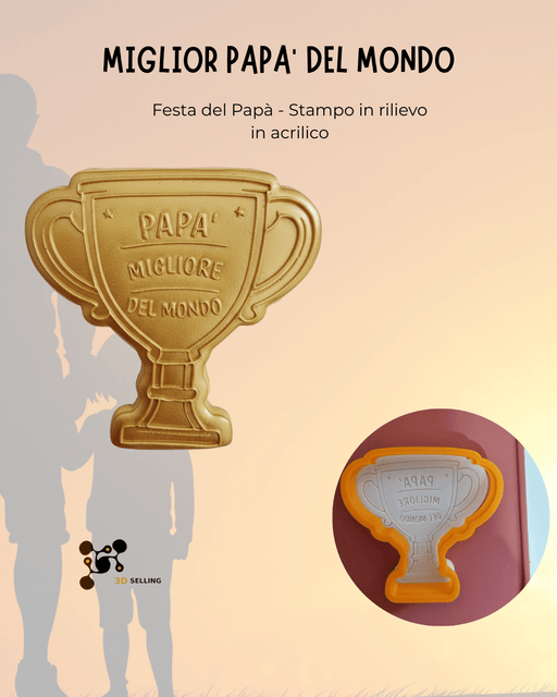 SELLING3D Casa, arredamento e bricolage:Articoli per cucina e bar:Accessori per pasticceria:Altro accessori per pasticceria Stampo Miglior Papà Del Mondo