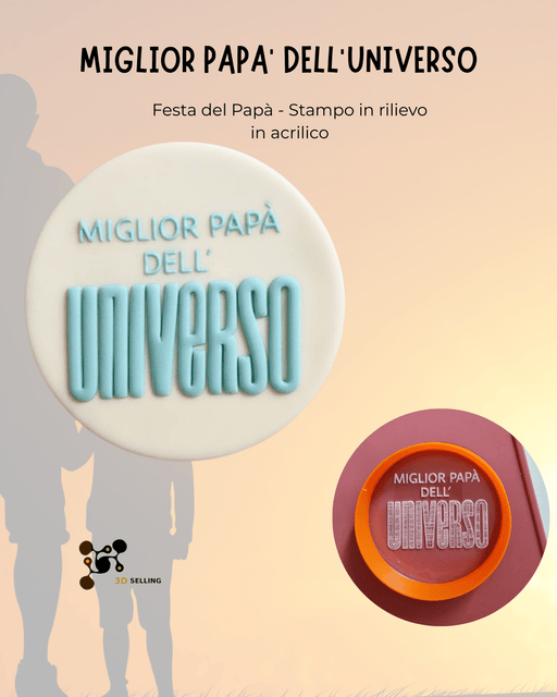 SELLING3D Casa, arredamento e bricolage:Articoli per cucina e bar:Accessori per pasticceria:Altro accessori per pasticceria Stampo Miglior Papà in rilievo Acrilico