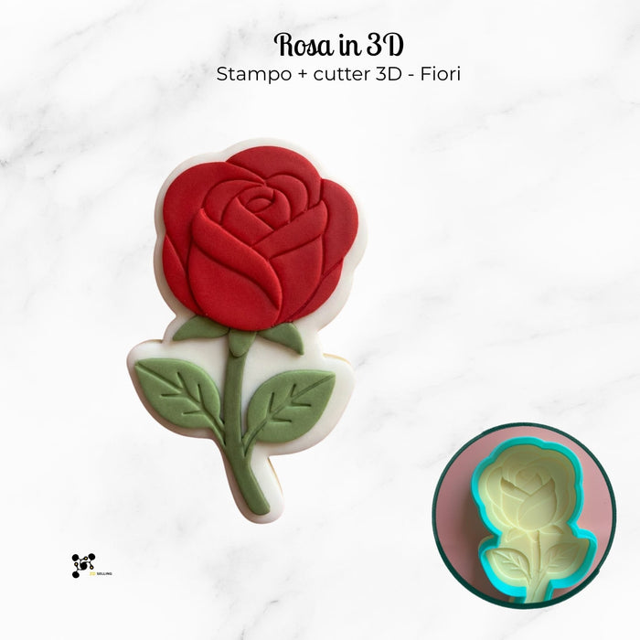 SELLING3D Casa, arredamento e bricolage:Articoli per cucina e bar:Accessori per pasticceria:Altro accessori per pasticceria Stampo Rosa – Cutter  3D