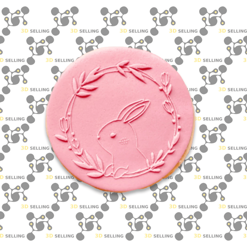 Stampoo in acrilico + cutter coniglietto con fiori Mod2 - 3d Selling