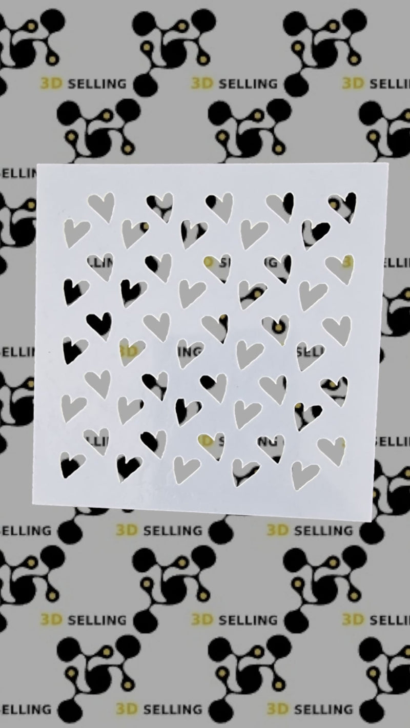 Stencil 10*10 cuoricini - 3d Selling