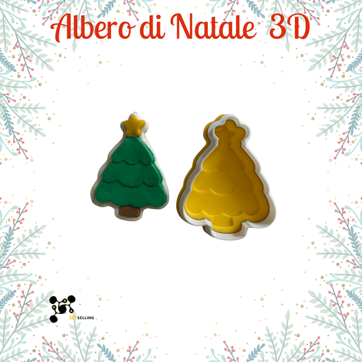 SELLING3D Casa, arredamento e bricolage:Articoli per cucina e bar:Accessori per pasticceria:Altro accessori per pasticceria Tagliabiscotti Albero di Natale 3D – Stampo per Biscotti Natalizi Decorati 8cm