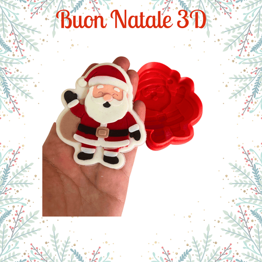 SELLING3D Casa, arredamento e bricolage:Articoli per cucina e bar:Accessori per pasticceria:Altro accessori per pasticceria Tagliabiscotti Babbo Natale 3D – Stampo per Biscotti Natalizi Decorati 8cm