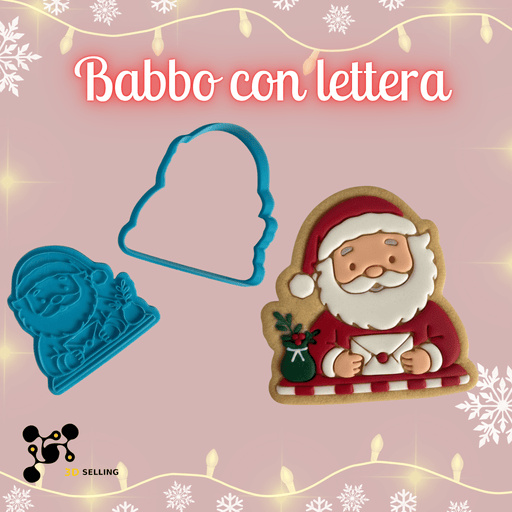 SELLING3D Casa, arredamento e bricolage:Articoli per cucina e bar:Accessori per pasticceria:Altro accessori per pasticceria Tagliabiscotti Babbo Natale con Lettera ad Incisione