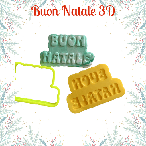 SELLING3D Casa, arredamento e bricolage:Articoli per cucina e bar:Accessori per pasticceria:Altro accessori per pasticceria Tagliabiscotti Buon Natale 3D – Stampo per Biscotti Decorati Natalizi