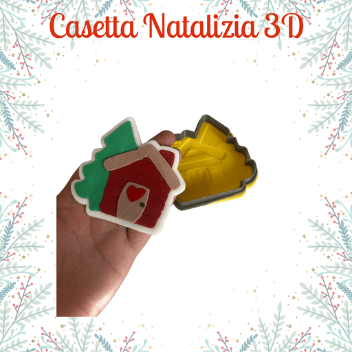 SELLING3D Casa, arredamento e bricolage:Articoli per cucina e bar:Accessori per pasticceria:Altro accessori per pasticceria Tagliabiscotti Casetta Natalizia 3D – Stampo per Biscotti Decorati 8cm