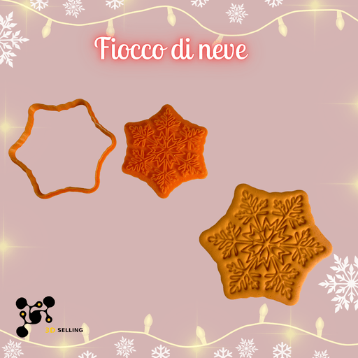 SELLING3D Casa, arredamento e bricolage:Articoli per cucina e bar:Accessori per pasticceria:Altro accessori per pasticceria Tagliabiscotti Fiocco di Neve ad Incisione – Effetto Dettagliato