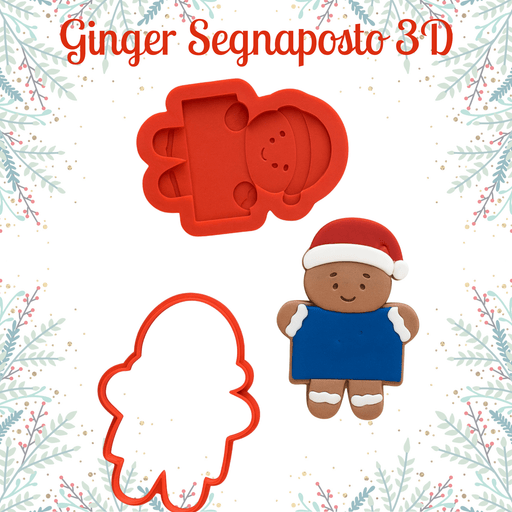 SELLING3D Casa, arredamento e bricolage:Articoli per cucina e bar:Accessori per pasticceria:Altro accessori per pasticceria Tagliabiscotti Ginger Segnaposto 3D – Stampo Natalizio per Biscotti Decorati 8cm
