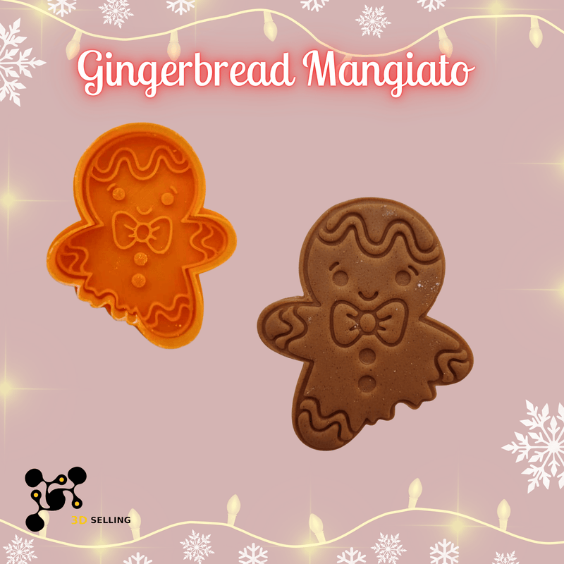 SELLING3D Casa, arredamento e bricolage:Articoli per cucina e bar:Accessori per pasticceria:Altro accessori per pasticceria Tagliabiscotti Gingerbread Mangiato ad Incisione