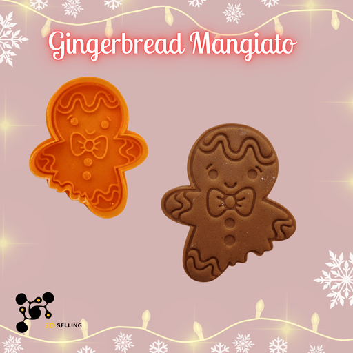 SELLING3D Casa, arredamento e bricolage:Articoli per cucina e bar:Accessori per pasticceria:Altro accessori per pasticceria Tagliabiscotti Gingerbread Mangiato ad Incisione