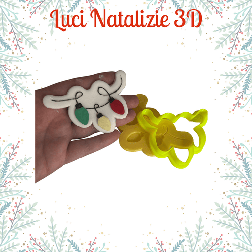 SELLING3D Casa, arredamento e bricolage:Articoli per cucina e bar:Accessori per pasticceria:Altro accessori per pasticceria Tagliabiscotti Luci Natalizie 3D – Stampo per Biscotti Decorati di Natale