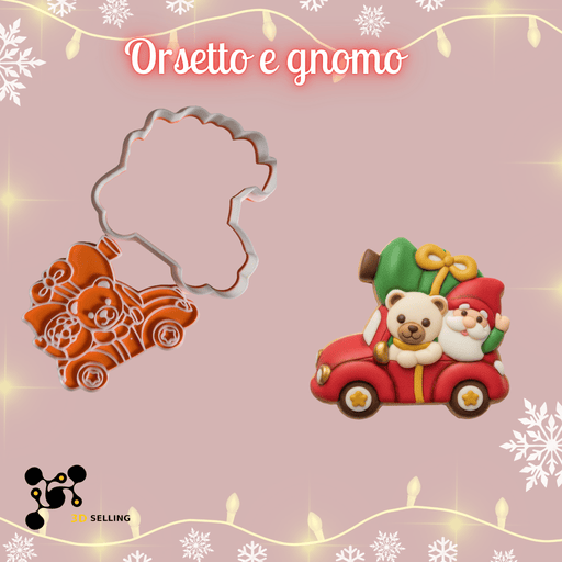 SELLING3D Casa, arredamento e bricolage:Articoli per cucina e bar:Accessori per pasticceria:Altro accessori per pasticceria Tagliabiscotti Orsetto e Gnomo ad Incisione