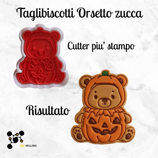 SELLING3D Casa, arredamento e bricolage:Articoli per cucina e bar:Accessori per pasticceria:Altro accessori per pasticceria Tagliabiscotti Orsetto Zucca