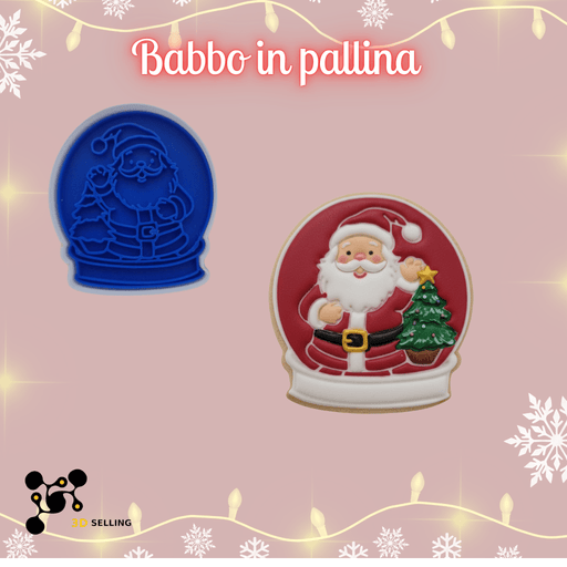 SELLING3D Casa, arredamento e bricolage:Articoli per cucina e bar:Accessori per pasticceria:Altro accessori per pasticceria Tagliabiscotti Pallina Babbo Natale ad Incisione