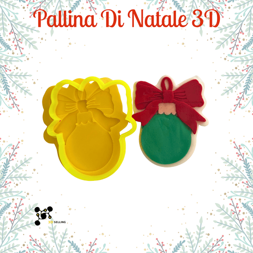 SELLING3D Casa, arredamento e bricolage:Articoli per cucina e bar:Accessori per pasticceria:Altro accessori per pasticceria Tagliabiscotti Pallina di Natale 3D – Stampo per Biscotti Decorati Natalizi 8cm