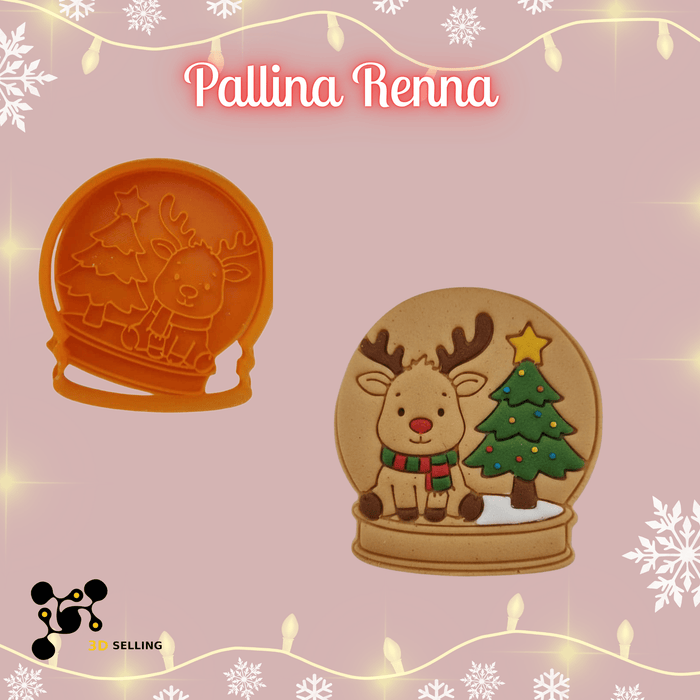 SELLING3D Casa, arredamento e bricolage:Articoli per cucina e bar:Accessori per pasticceria:Altro accessori per pasticceria Tagliabiscotti Pallina Renna ad Incisione
